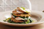 American Pork With Potato Rosti And Wilted Spinach Recipe Appetizer