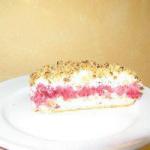 American Vanilla Cream Cake with Raspberries Dessert