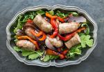 Italian Grilled Italian Sausage with Peppers Onions and Arugula Recipe BBQ Grill