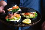 French Black Buns With Smoked Trout Recipe Appetizer