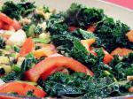 American Spicy Garlic Kale With Sauteed Red Peppers Appetizer