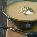 American Curry Pumpkin Soup with Walnuts Appetizer