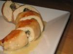 American Chicken Breasts Stuffed With Mushrooms  Spinach With Cognac Sauce Appetizer
