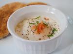 American Baked Eggs With Smoked Salmon And Chives Breakfast