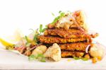 Tikka Paneer Fritters With Cauliflower And Chickpea Salad Recipe recipe