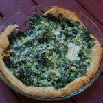 American Quiche Made with Puff Pastry with Feta Cheese and Spinach Appetizer