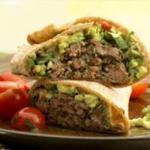 American Southwestern Beef and Bean Burger Wraps BBQ Grill