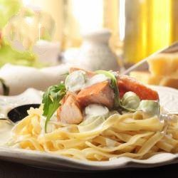 Italian Pasta Ribbons with Salmon Dinner