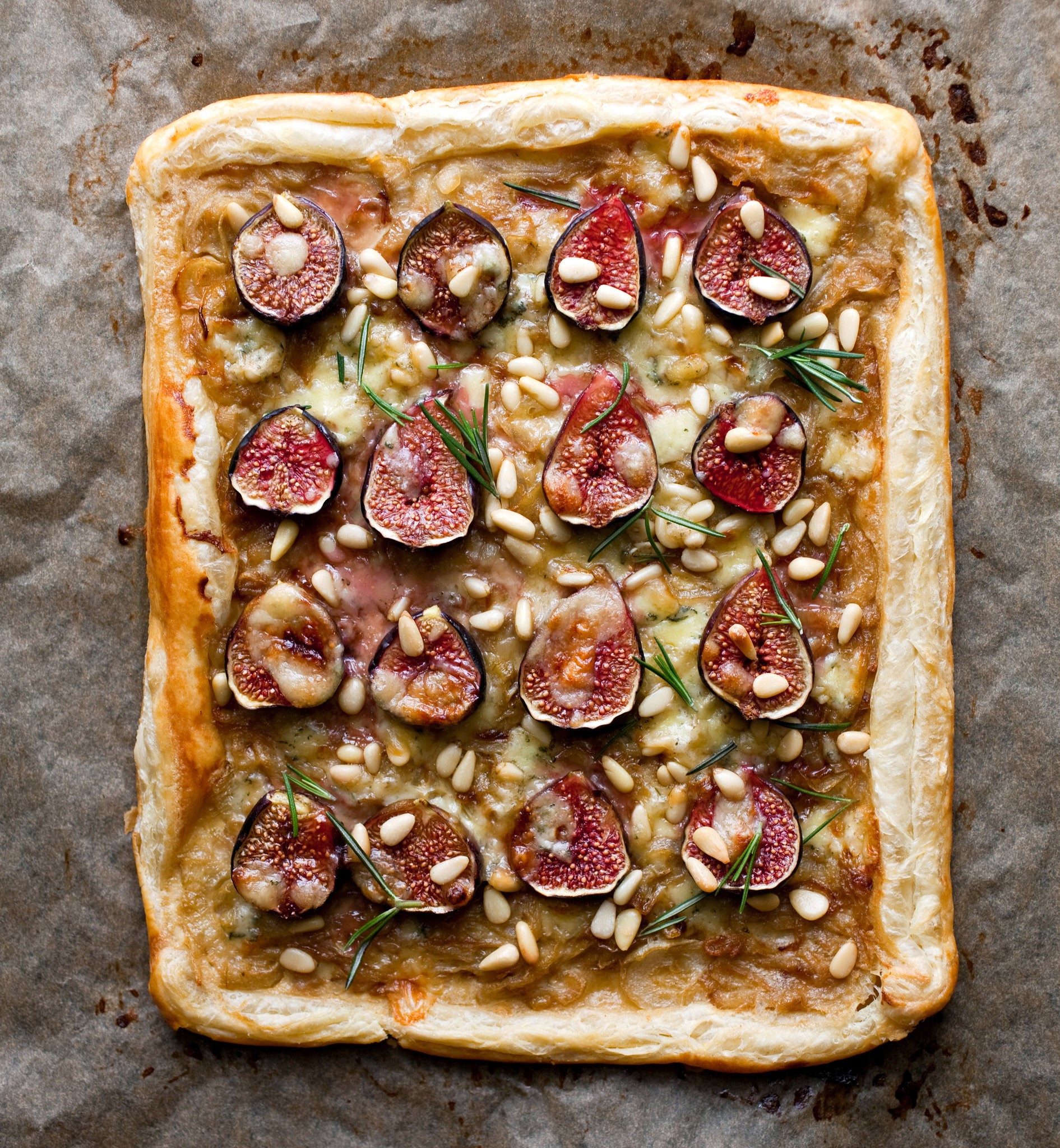 American Fig Tart With Caramelized Onions Rosemary and Stilton Recipe Dessert