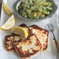 Fried Haloumi With Green Tomato And Celery Relish recipe