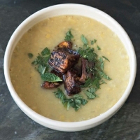 Turkish Red Lentil Soup With Minted Eggplant Soup