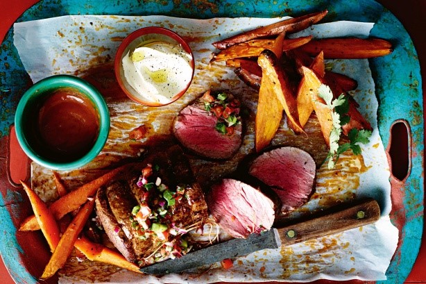 Mexican Mexican Roast Beef With Hot Sauce And Spicy Kumara Wedges Recipe Dinner