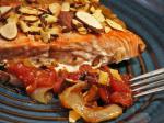 American Salmon With Almonds and Tomatolemon Sauce Appetizer