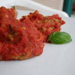 Italian Eggplant Meatballs in Tomato Sauce Dinner