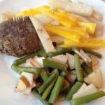 American Meatball with Charcoal Rape Seed and Green Asparagus Appetizer