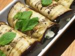 British Grilled Aubergine With Feta and Mint Bundles Appetizer