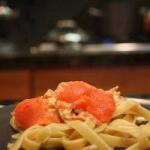 American Tagliatelle with Smoked Salmon and Asparagus Appetizer