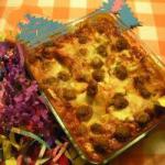 American Lasagna of the Carnival with Meatballs Dinner