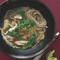 Japanese Soba Noodle Soup with Shiitakes and Spinach Soup