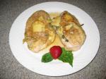 American Baked Garlic Basil and Camembert Stuffed Chicken Breasts Dinner