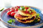 American Corn Fritters With Avocado Salsa Recipe Appetizer