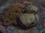 Mexican Baked Mushrooms With Spicy Rice and Corn Dinner