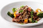 American Honey Soy Beef And Roasted Vegie Noodles Recipe Drink