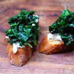 British Kale and Burrata Bruschetta Appetizer