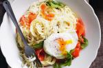 British Angel Hair Pasta With Salmon And Poached Eggs Recipe Dinner