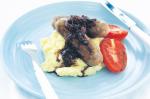 American Sausages With Parsnip Mash And Balsamic Onions Recipe Appetizer