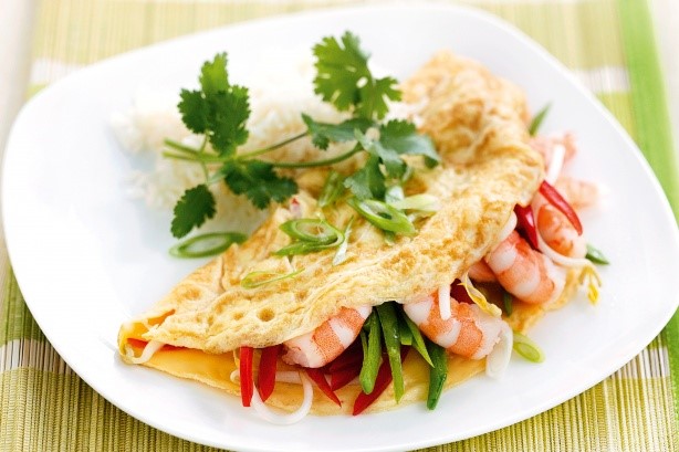 American Prawn And Capsicum Omelette Recipe Dinner