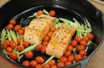 British Panroasted Salmon with Roasted Cherry Tomatoes and Fennel Dinner