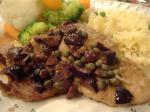 British Pork Medallions With Olive and Caper Sauce Dinner