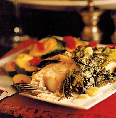 Canadian Baked Halibut Wrapped In Lettuce Leaves Appetizer