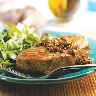 Canadian Sauteed Tuna Steaks With Garlic Sauce Appetizer