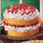 American Strawberry Meringue Cake Dessert