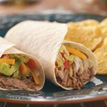 American Slowcooked Green Chili Beef Burritos Appetizer