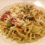 American Trofie with Pesto Sauce with Sauteed Vegetables and Salted Ricotta Dessert