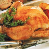 American Roast Chicken With Rice Stuffing Dinner
