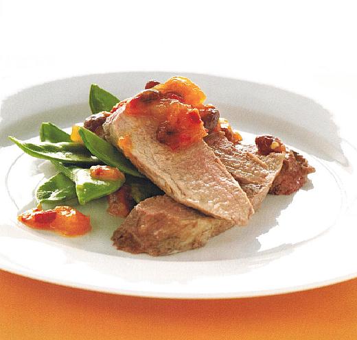 Australian Roast Pork with Pear Apricot Relish Dinner