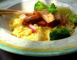 American Noodles With Stirfried Tofu and Broccoli Dinner