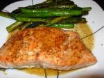 American Broiled Salmon With Honey  Vermouth Dessert