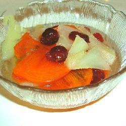 American Compote of Pears Kaki and Cranberries Dessert