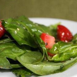 American Spinach Salad and Strawberries Dessert