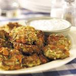 American Zucchini Patties with Dill Dip Appetizer