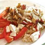 American Warm Salad with Bulgur Pear and Gorgonzola Appetizer