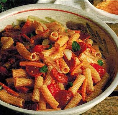 American Rigatoni With Salami And Fresh Herbs Dinner