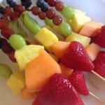 American Rainbow Fruit Skewers Dinner