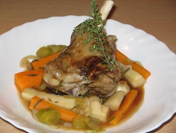 French Gigot a La Cuillere  French Slow Cooked Spoon Lamb Dinner