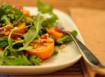 Canadian Arugula With Persimmons and Pomegranate Seeds Appetizer